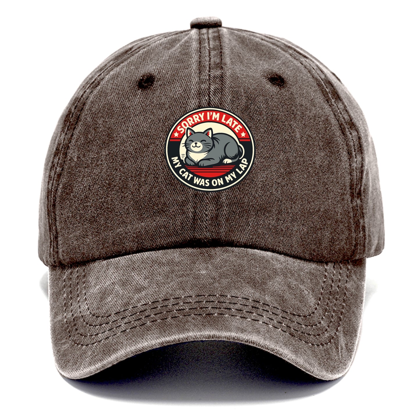 Charming Cat Loaf Excuse Emblem - Classic Cap - Brown