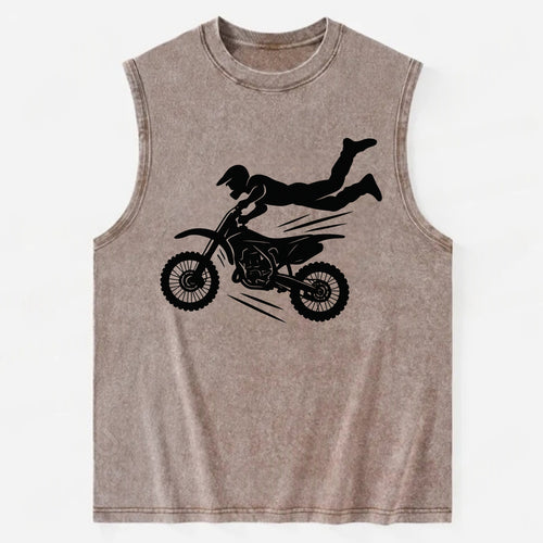 Motocross rider airborne trick - Vintage Washed Tank