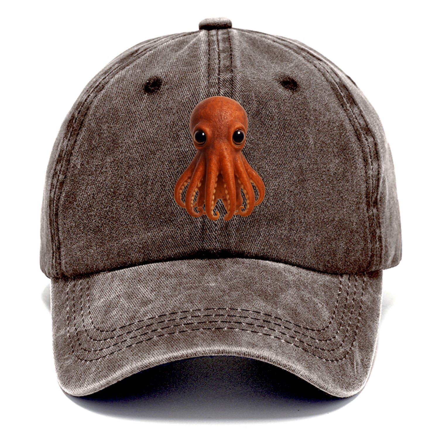 Baby Giant Pacific Octopus - reddish, smaller tentacles, expressive eyes, - Classic Cap - Brown
