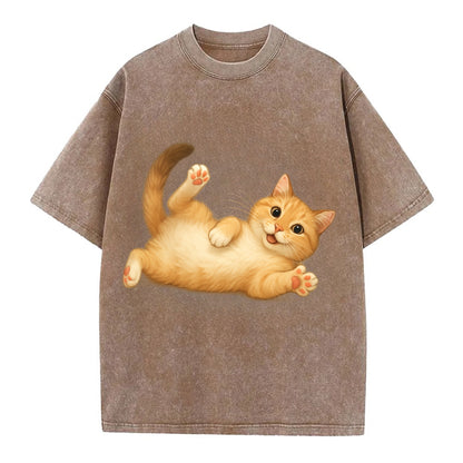 Therapy Cat  - Vintage T-shirt - Brown