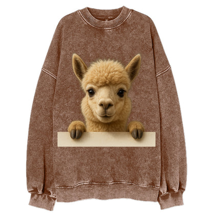 Alpaca  - Vintage Sweatshirt - Brown