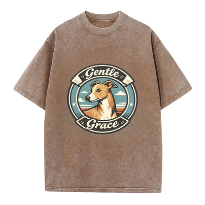 Gentle Grace of the Whippet - Vintage T-shirt - Brown