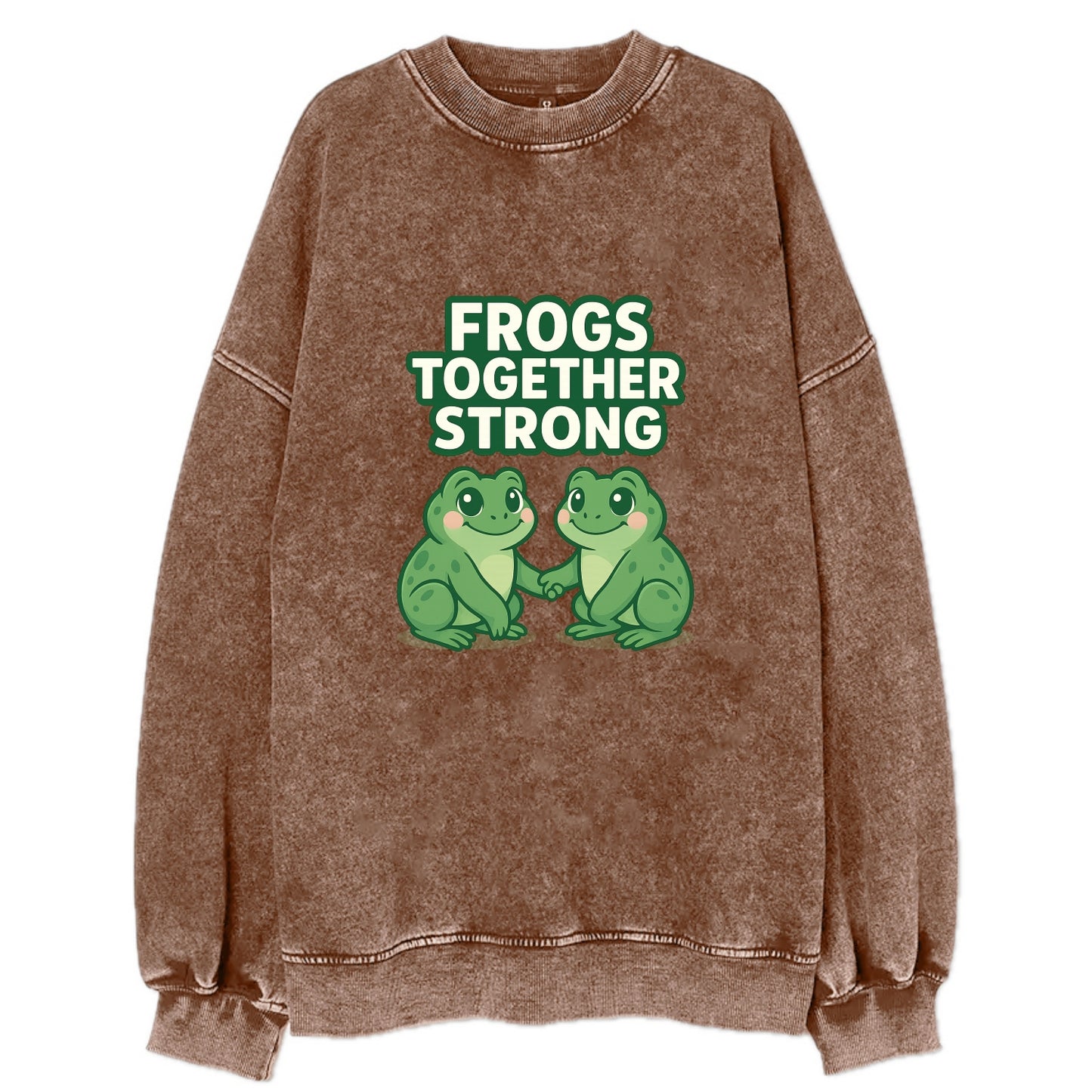 Frogs Together Strong 2 - Vintage Sweatshirt - Brown