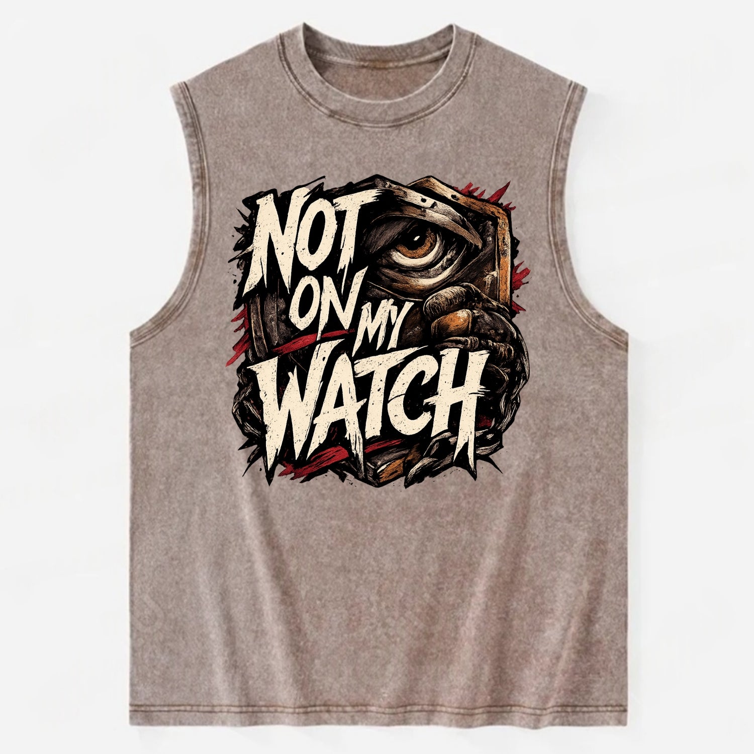 Not On My Watch - Vintage Washed Tank - Brown