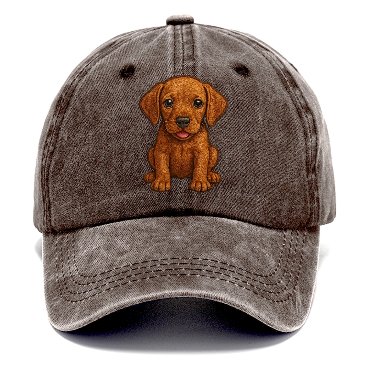 Baby Vizsla Puppy - golden rust coat, soulful eyes, athletic build, front-facing, - Classic Cap - Brown