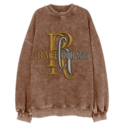 RAGE;COURAGE MODE Warrior Green Hat - Vintage Sweatshirt - Brown