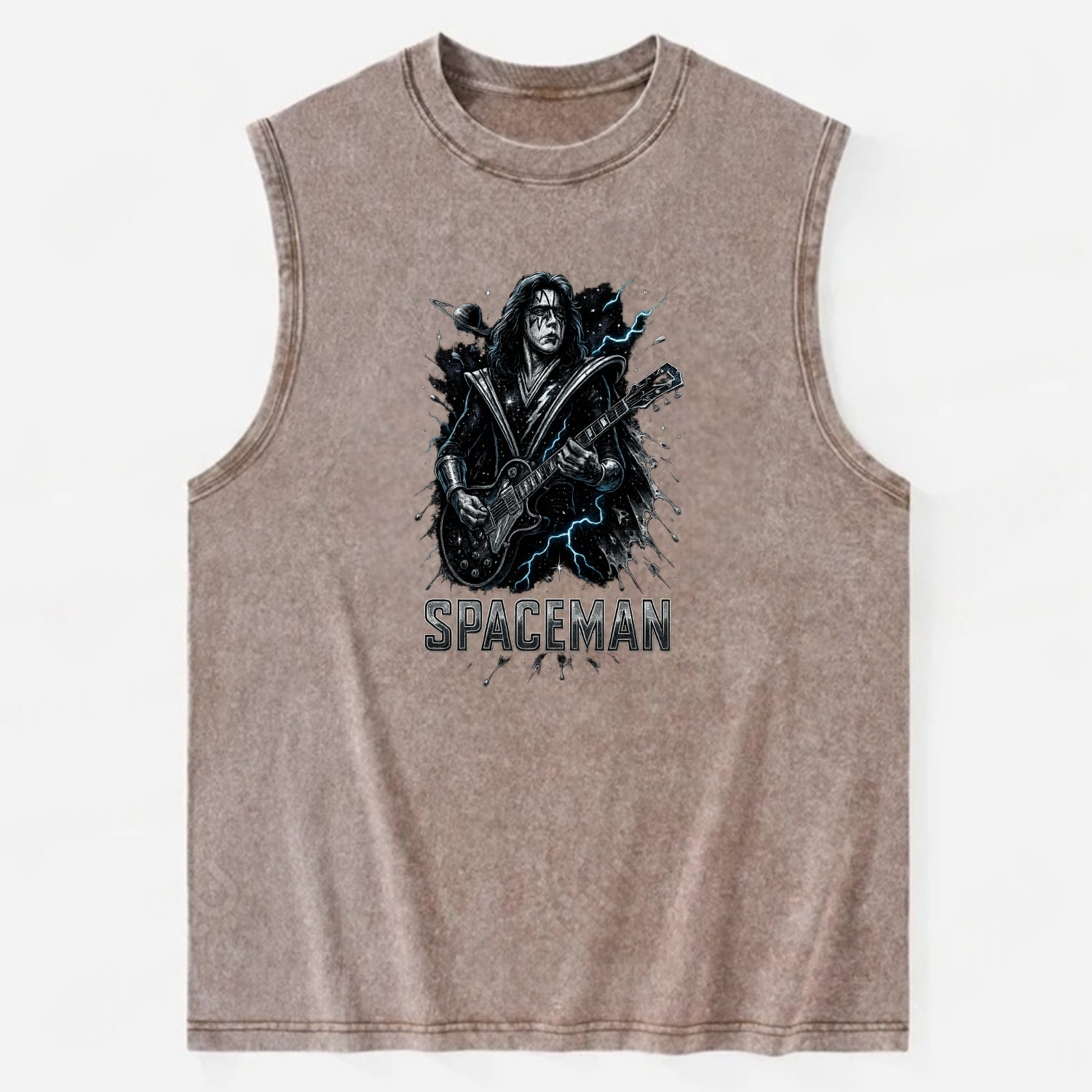 Silver Splash - Vintage Washed Tank - Brown