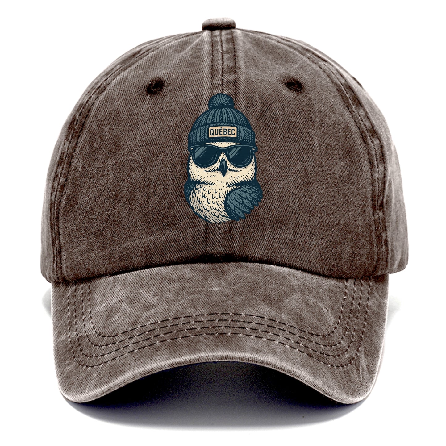 Quebec City Snowy Owl wearing Quebec bea - Classic Cap - Brown