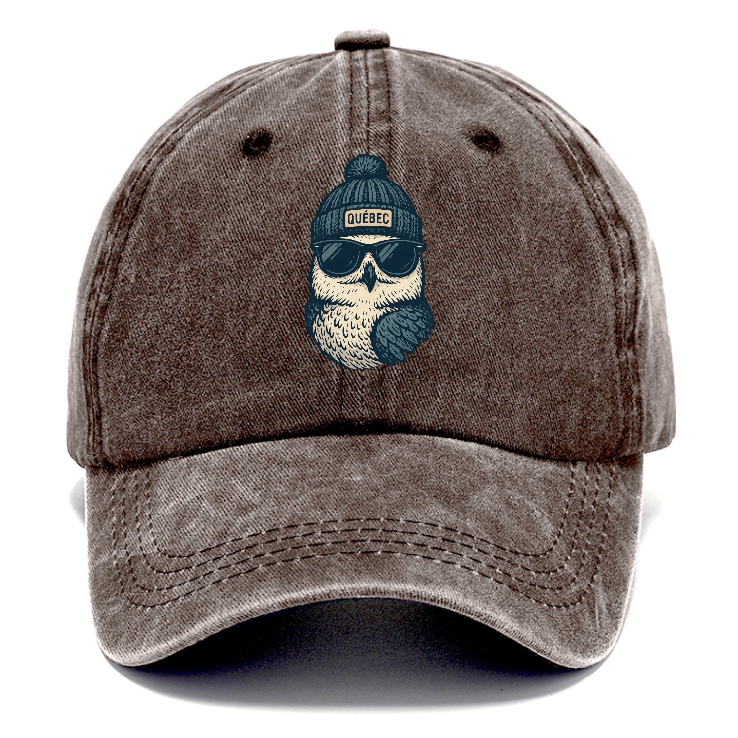 Quebec City Snowy Owl wearing Quebec bea - Classic Cap - Brown