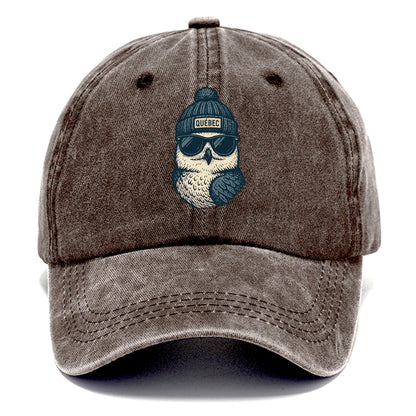 Quebec City Snowy Owl wearing Quebec bea - Classic Cap - Brown