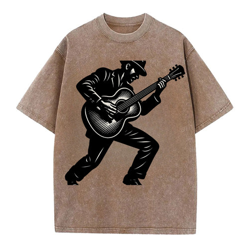 Guitarist playing acoustic guitar - Vintage T-shirt