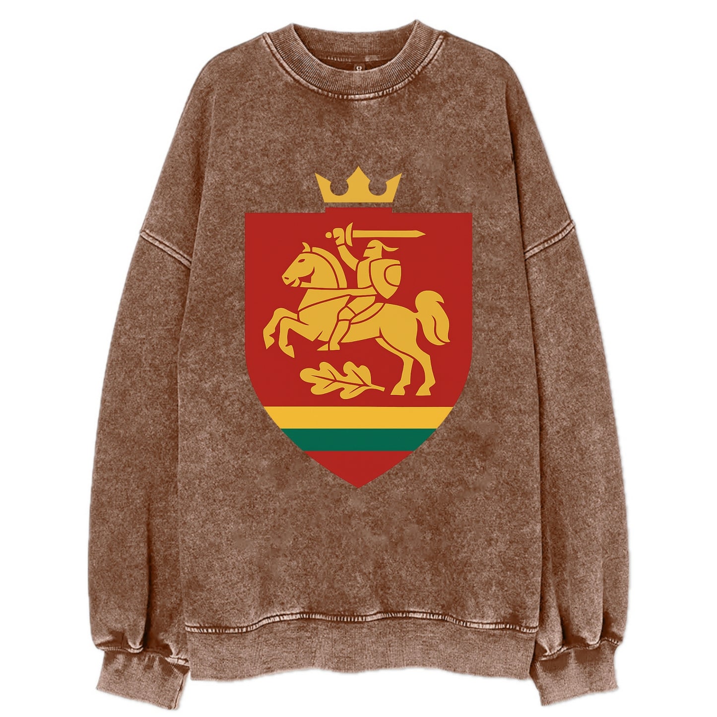 Lithuania Royal Logo  - Vintage Sweatshirt - Brown