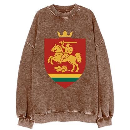 Lithuania Royal Logo  - Vintage Sweatshirt - Brown