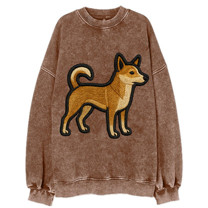 Norwegian Lundehund - Modern puffin hunt - Vintage Sweatshirt - Brown