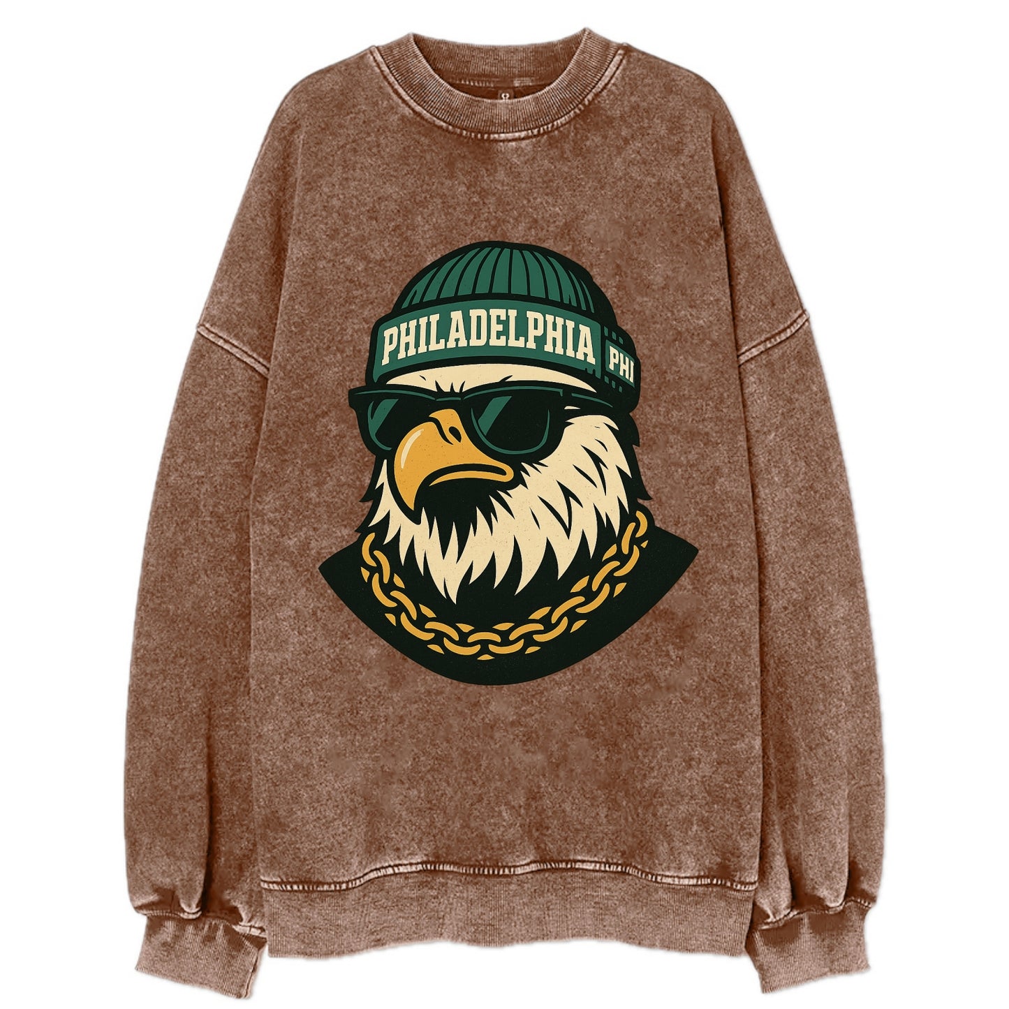 "eagle" "philadelphia" "phi" "green" "us East" - Vintage Sweatshirt - Brown