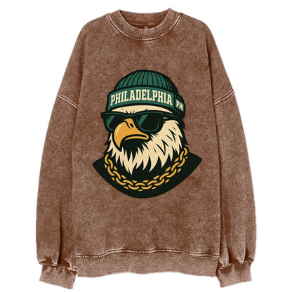 "eagle" "philadelphia" "phi" "green" "us East" - Vintage Sweatshirt - Brown