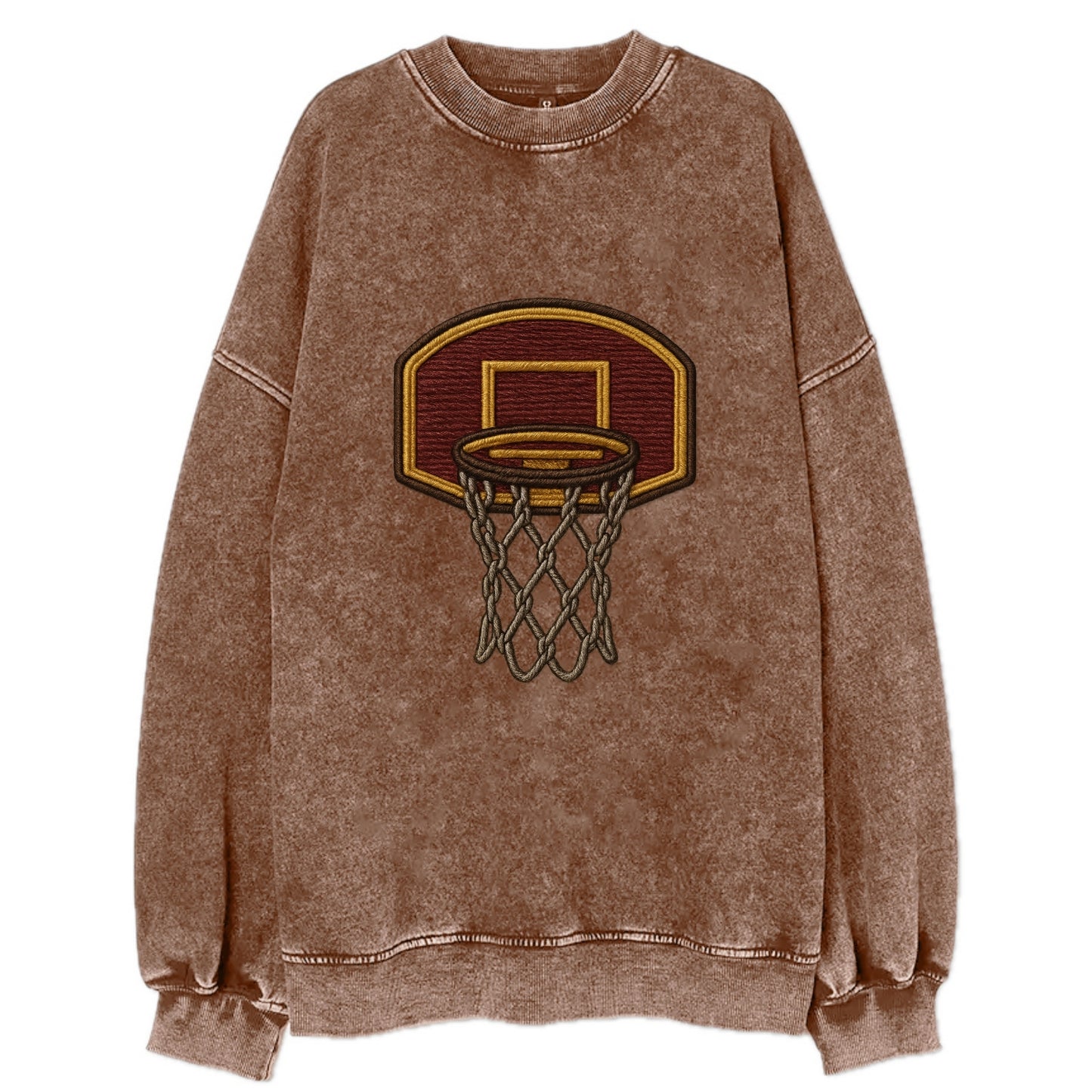 Basketball Hoop  - Vintage Sweatshirt - Brown