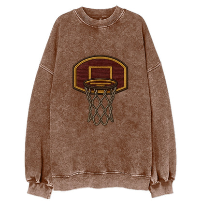 Basketball Hoop  - Vintage Sweatshirt - Brown