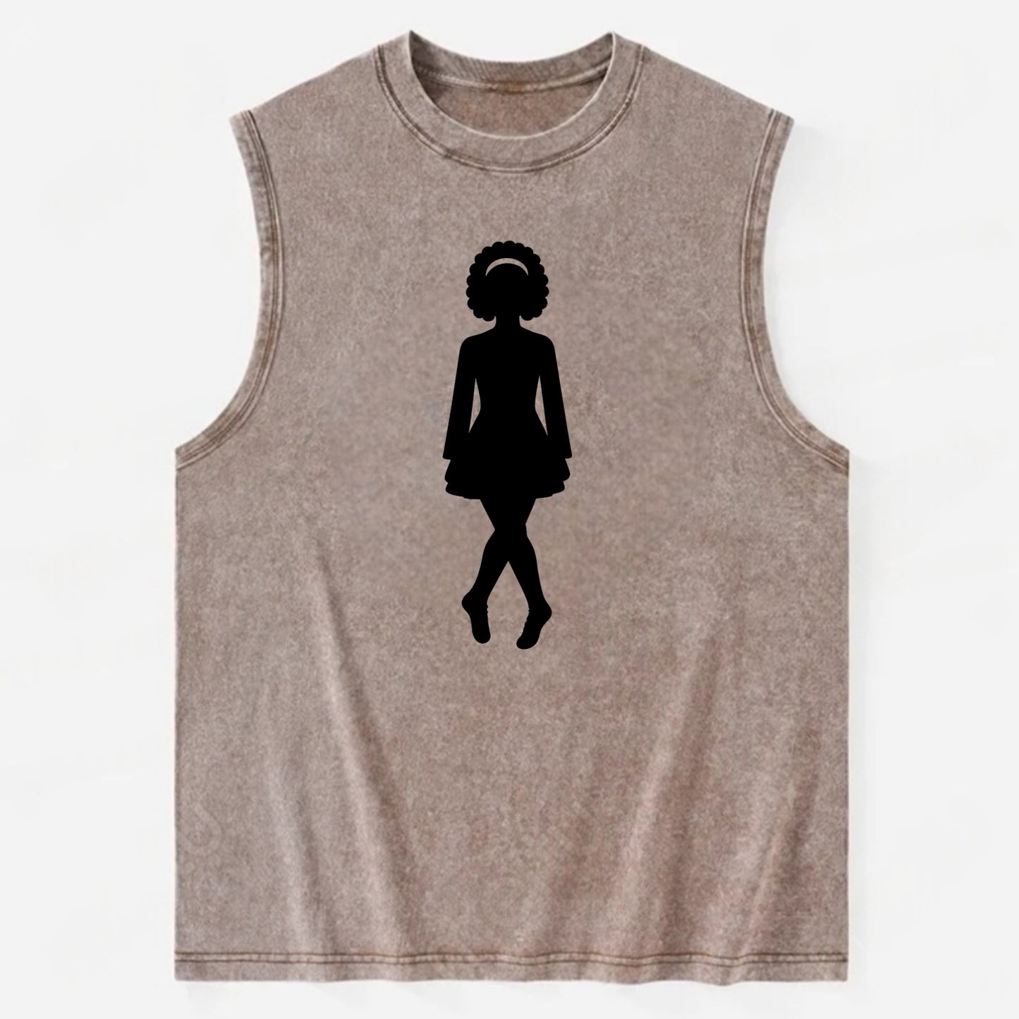 Irish step dancer traditional pose - Vintage Washed Tank - Brown