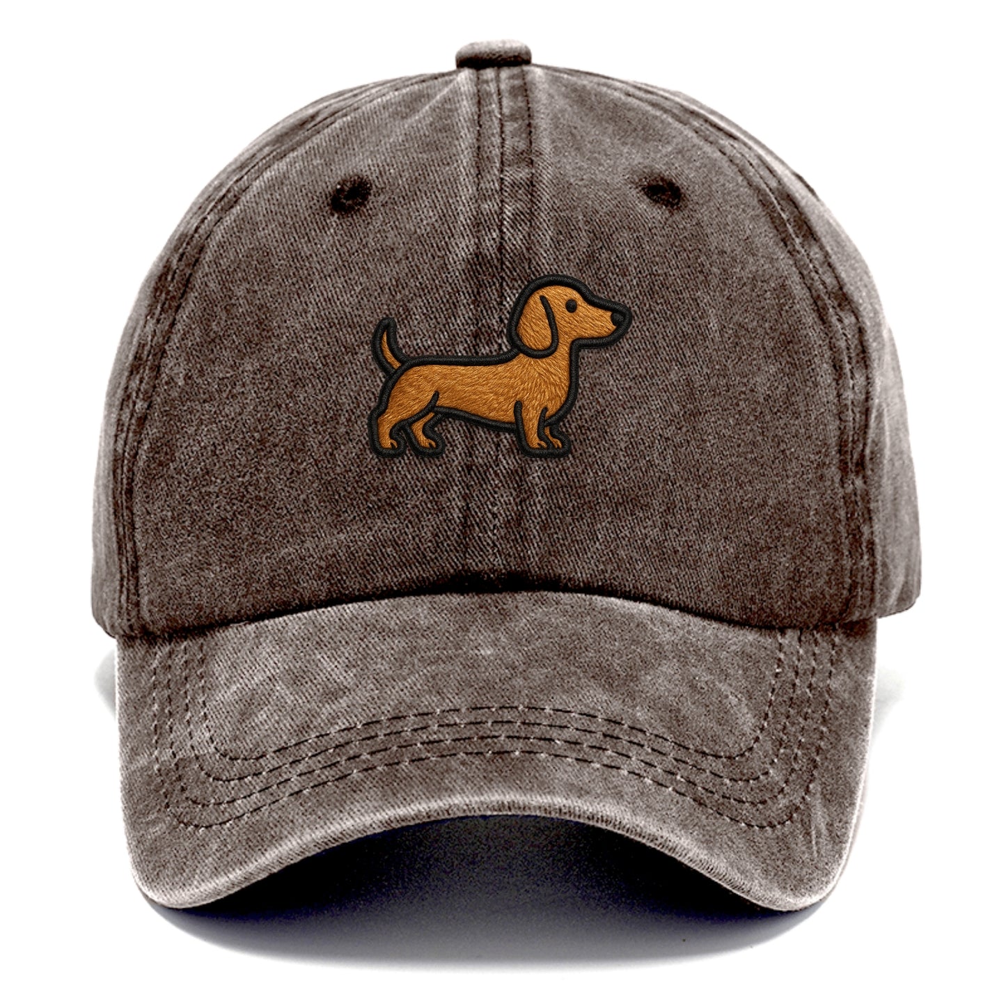 Dachshund - Modern elongated silhouette - Classic Cap - Brown