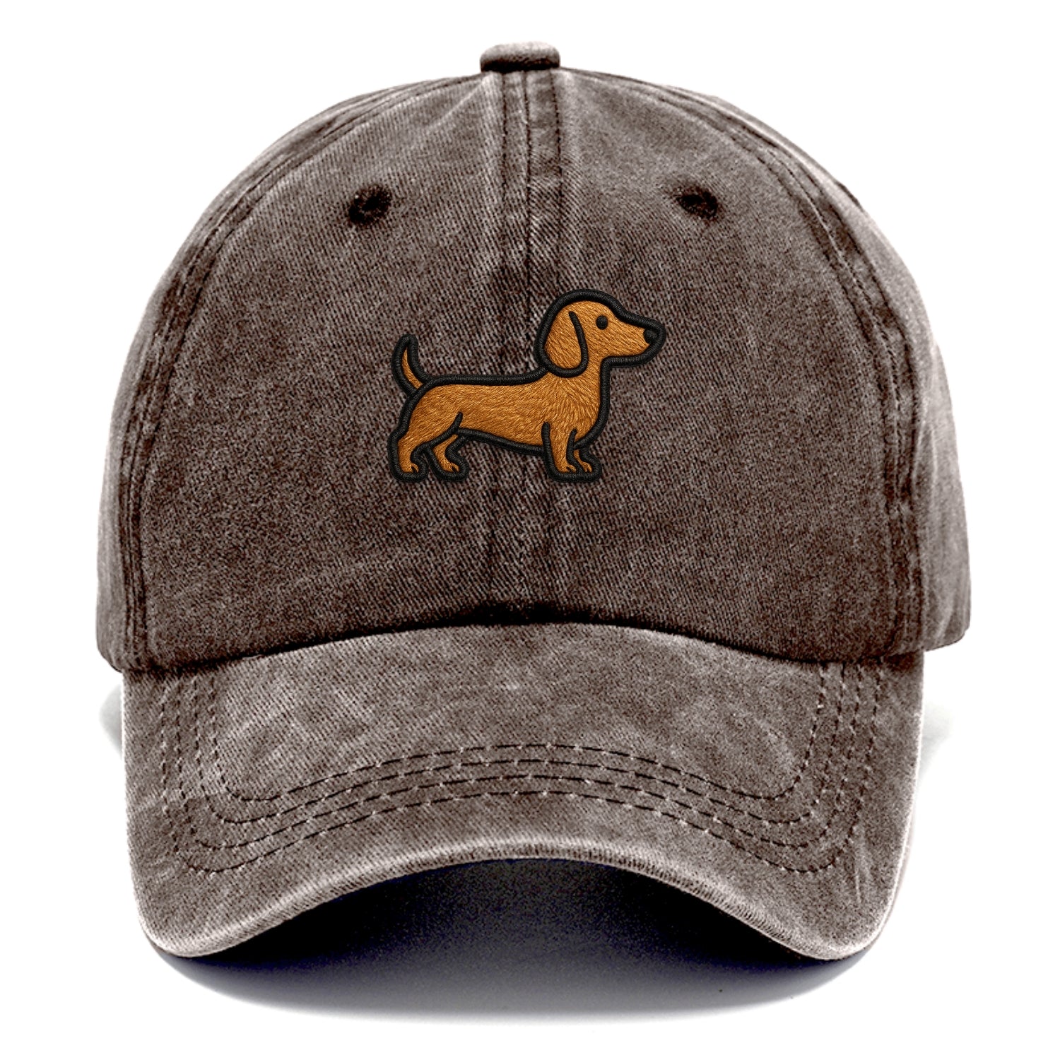 Dachshund - Modern elongated silhouette - Classic Cap - Brown