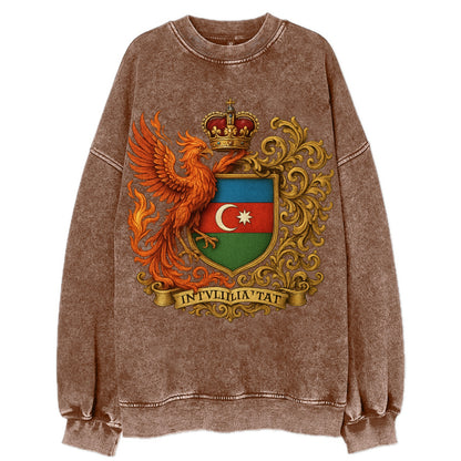 Azerbaijan Fire Phoenix Emblem - Vintage Sweatshirt - Brown