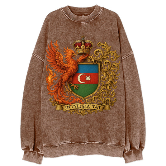 Azerbaijan Fire Phoenix Emblem - Vintage Sweatshirt - Brown