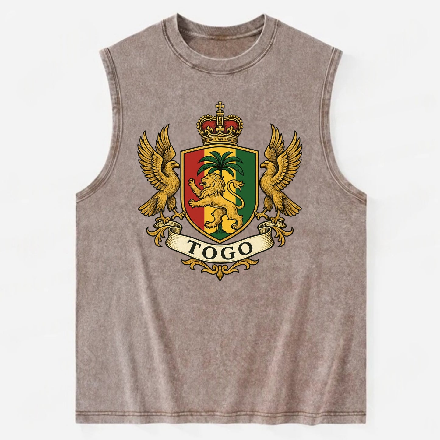 Togo Heritage Badge  - Vintage Washed Tank - Brown