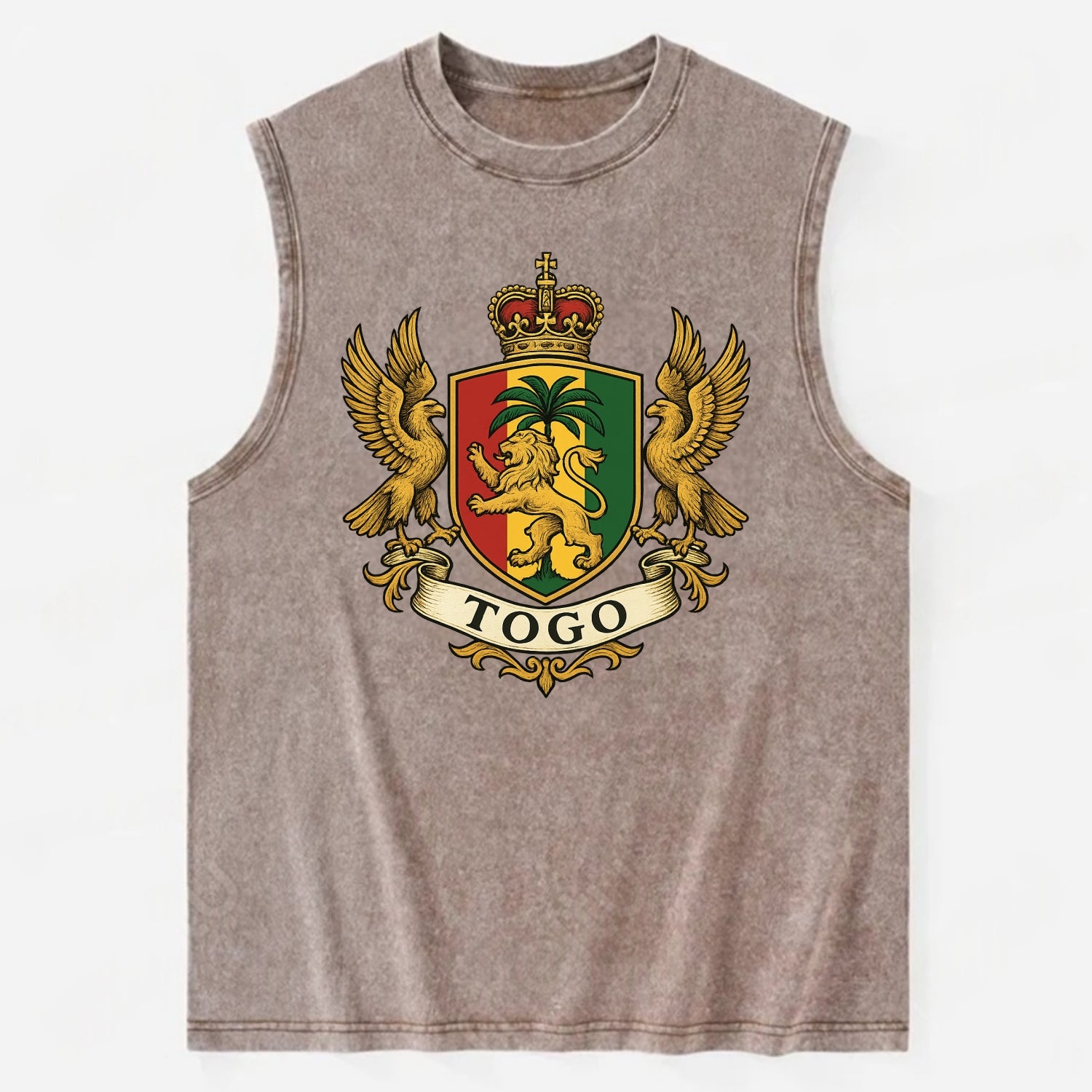 Togo Heritage Badge  - Vintage Washed Tank - Brown