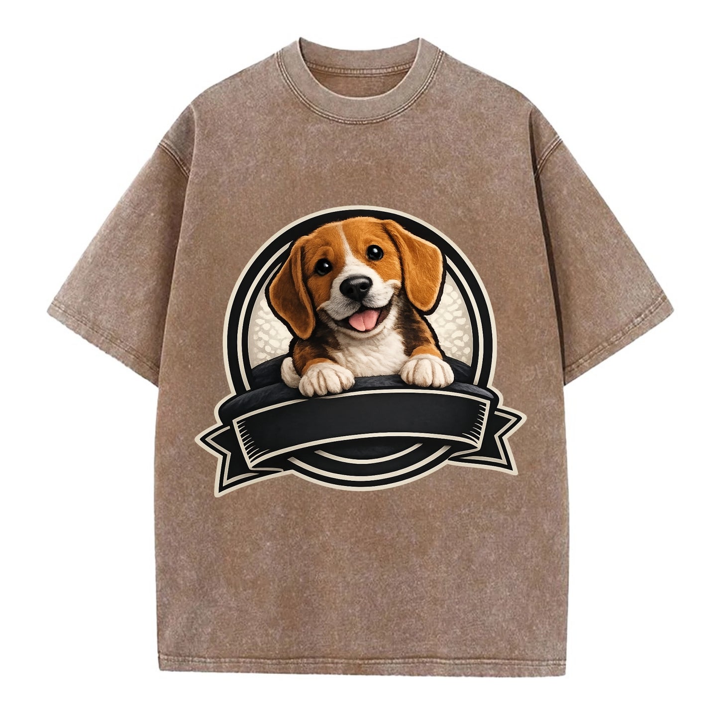 Paws Up Beagle - Vintage T-shirt - Brown