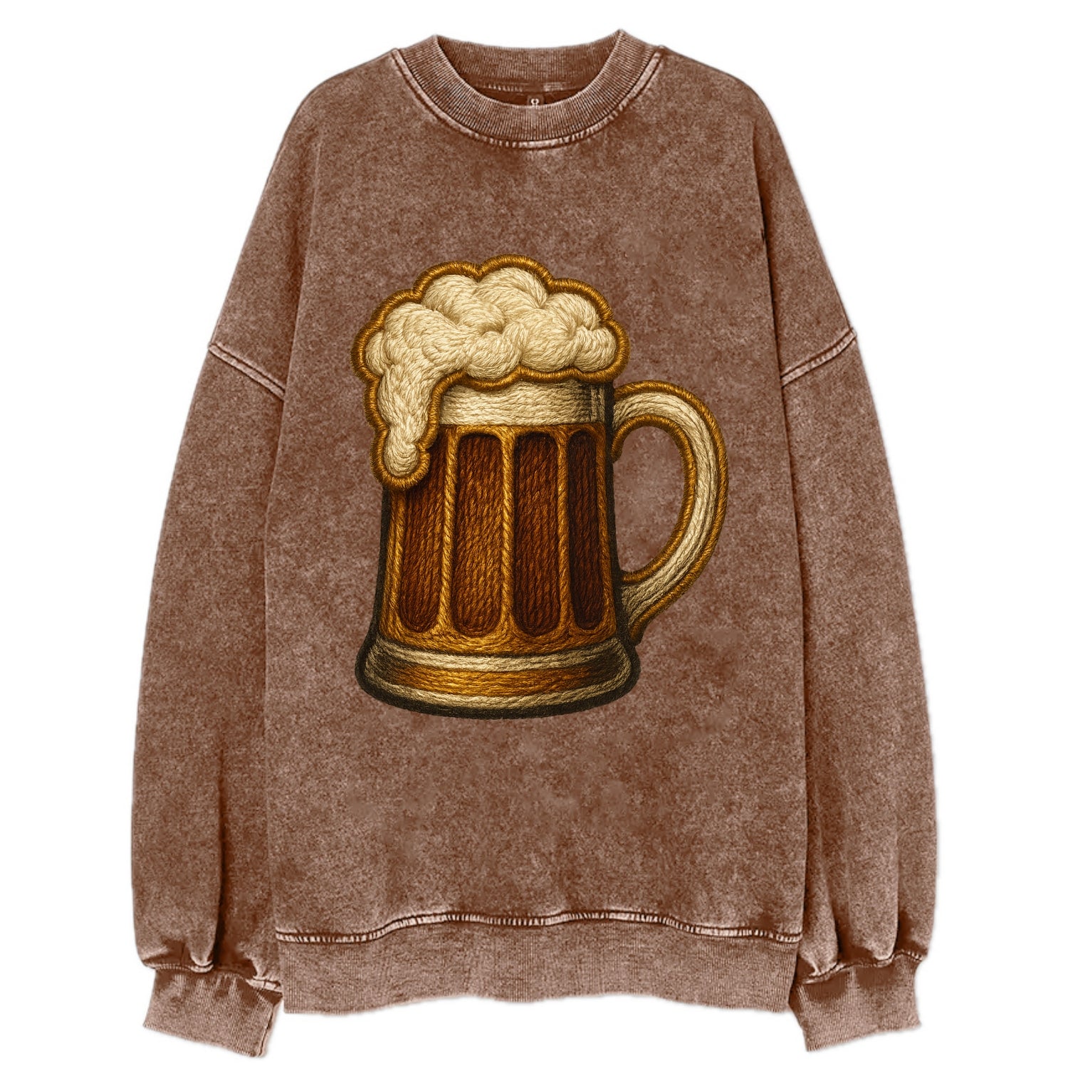 Beer Mug  - Vintage Sweatshirt - Brown