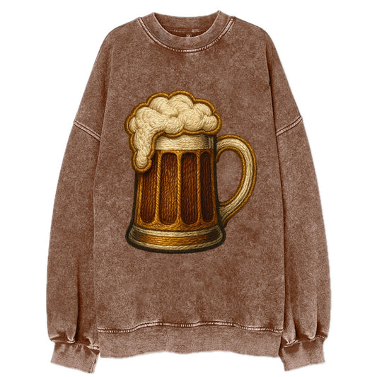 Beer Mug  - Vintage Sweatshirt - Brown