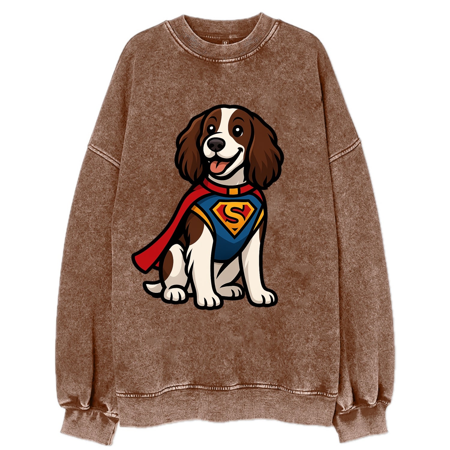 Springer Spaniel Friendly Hero  - Vintag Vintage Sweatshirt - Brown