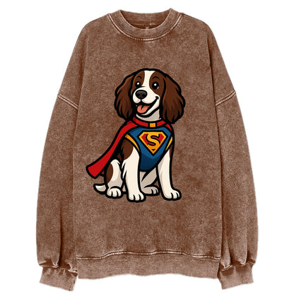 Springer Spaniel Friendly Hero  - Vintag Vintage Sweatshirt - Brown