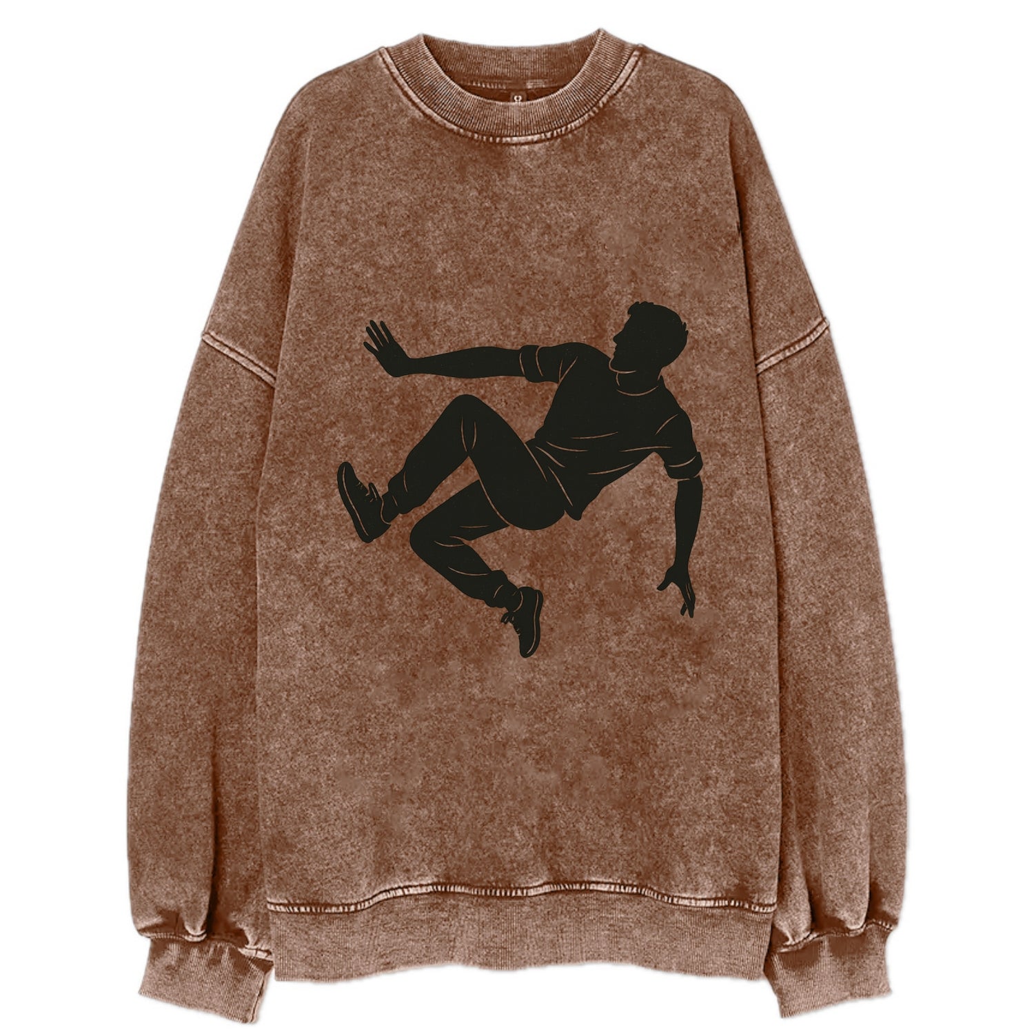 Parkour athlete wall run - Vintage Sweatshirt - Brown