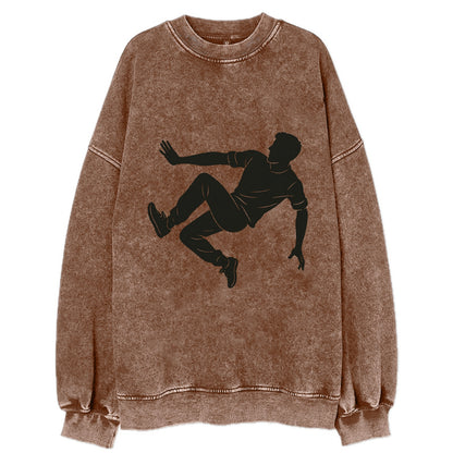 Parkour athlete wall run - Vintage Sweatshirt - Brown