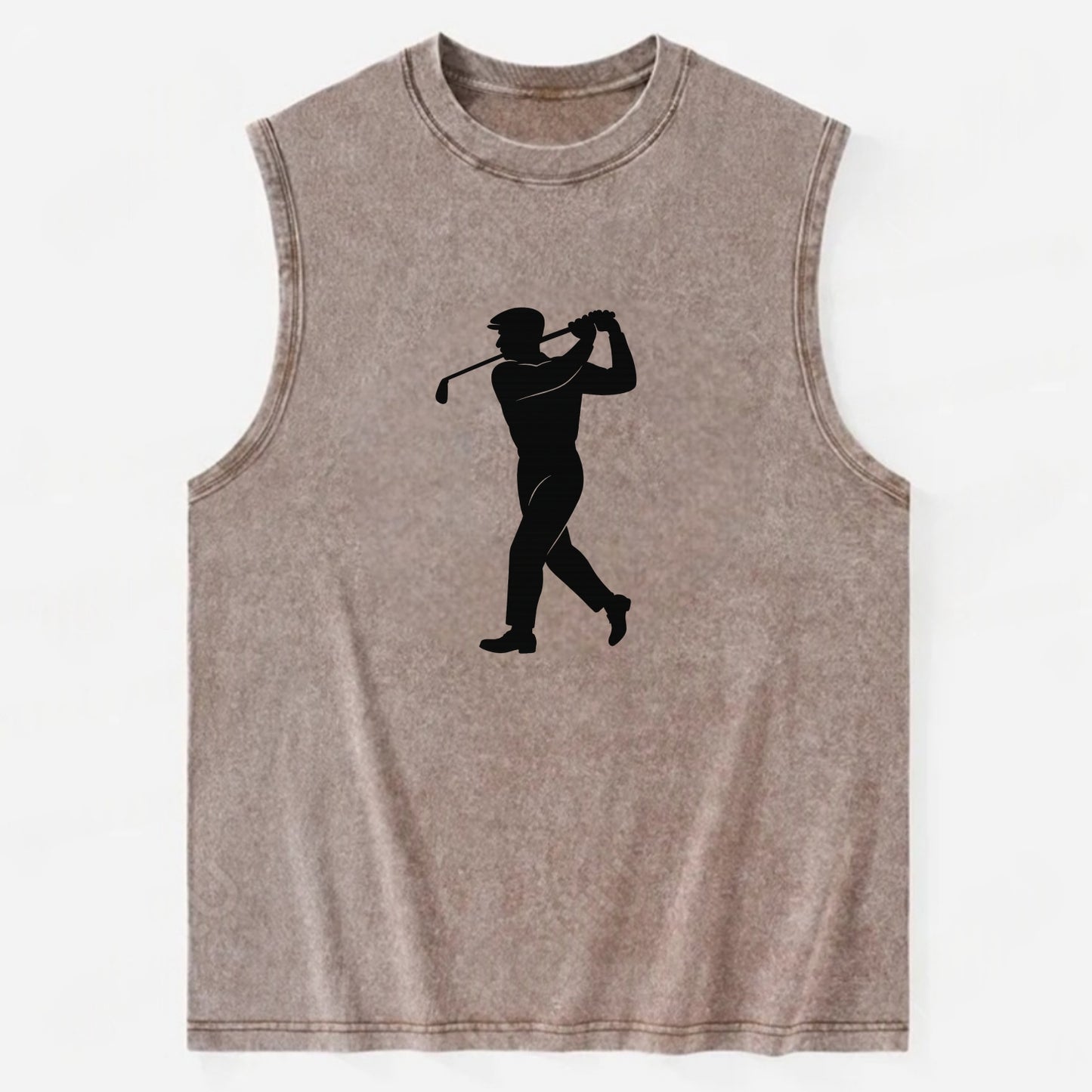 Golfer perfect swing follow-through - Vintage Washed Tank - Brown