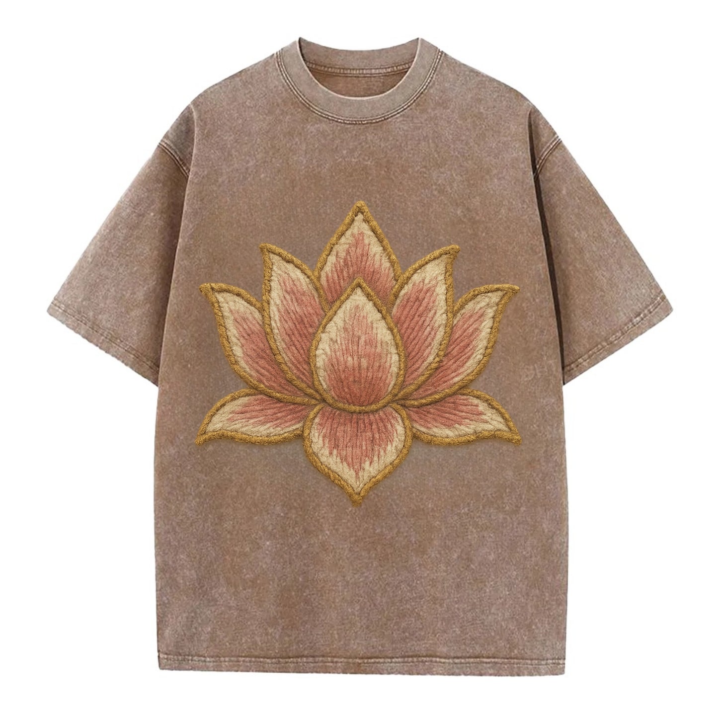 Lotus Flower - Vintage T-shirt - Brown