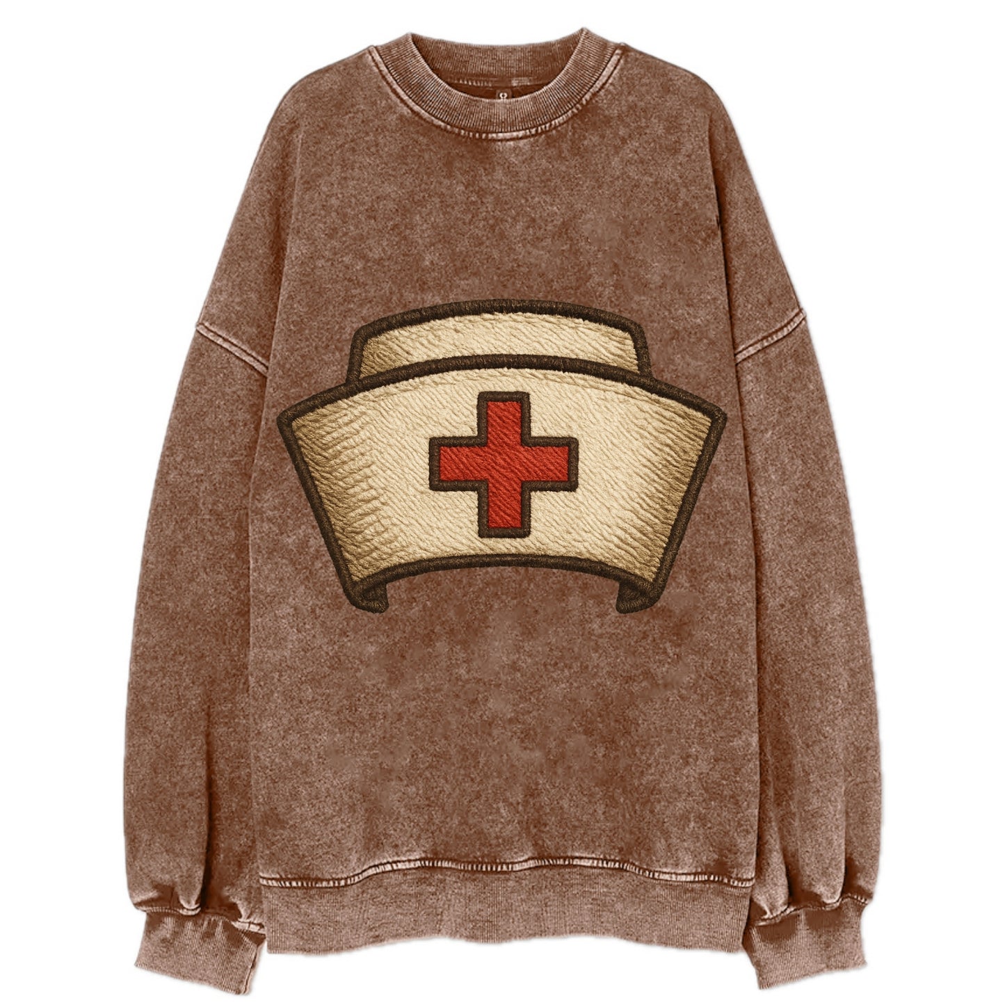 Nurse Cap  - Vintage Sweatshirt - Brown