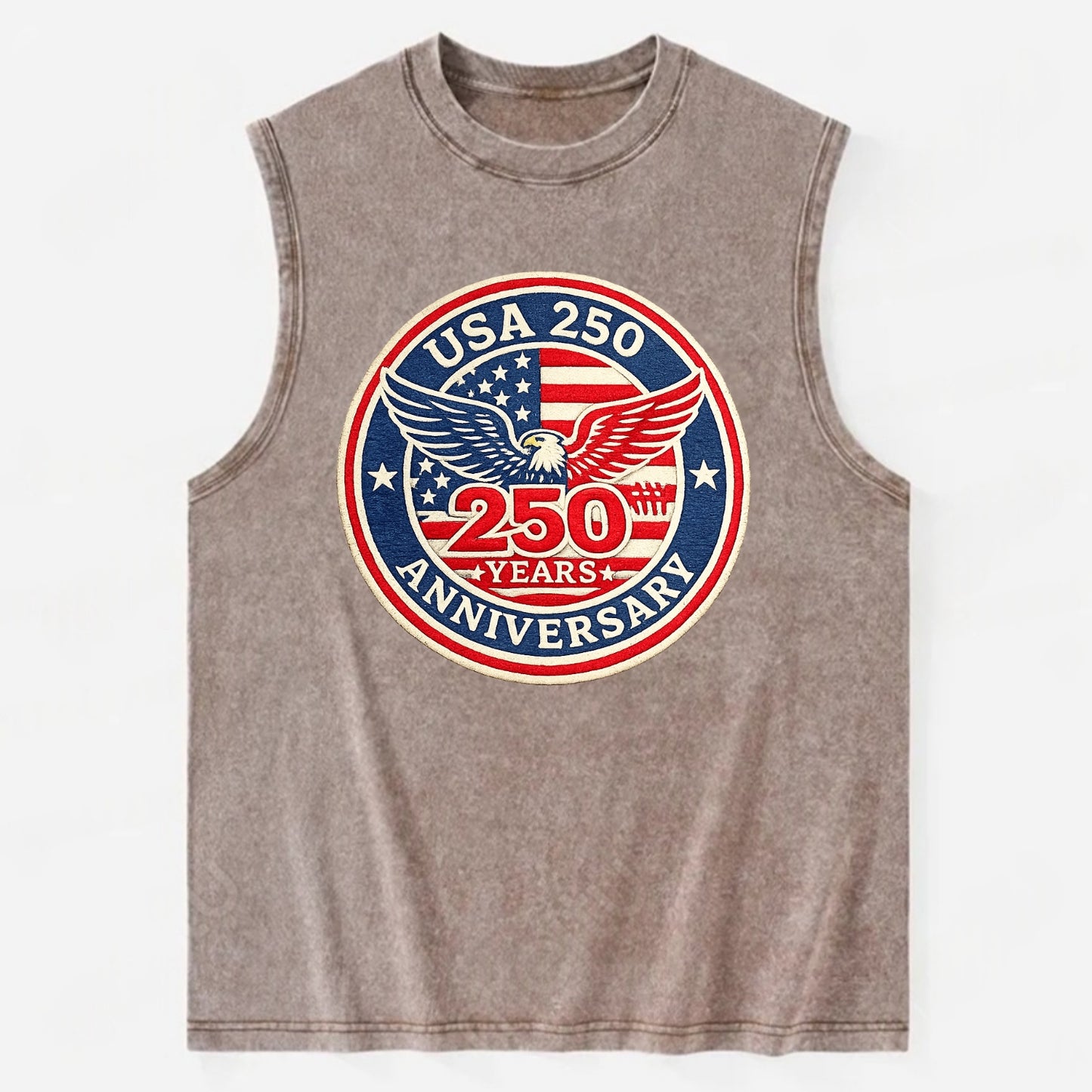 Usa 250th Anniversary Eagle - Vintage Washed Tank - Brown