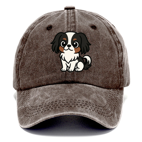Japanese Chin - Black and white sitting pose - Classic Cap