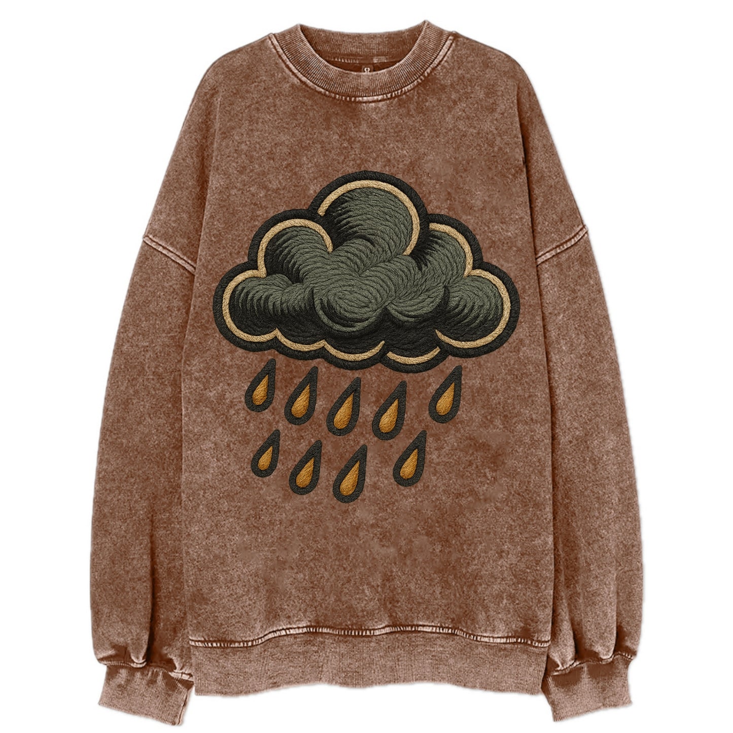 Rain Cloud  - Vintage Sweatshirt - Brown