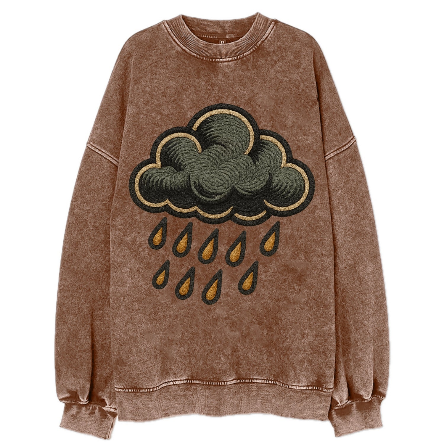 Rain Cloud  - Vintage Sweatshirt - Brown