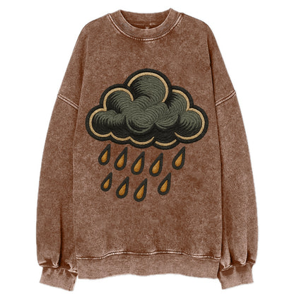 Rain Cloud  - Vintage Sweatshirt - Brown