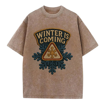 Winter Is Coming  - Vintage T-shirt - Brown