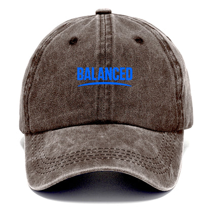 Bold typography design - "BALANCED" - harmony, equilibrium, centered life - Classic Cap - Brown