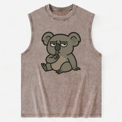 The Koala Judging - Vintage Washed Tank - Brown