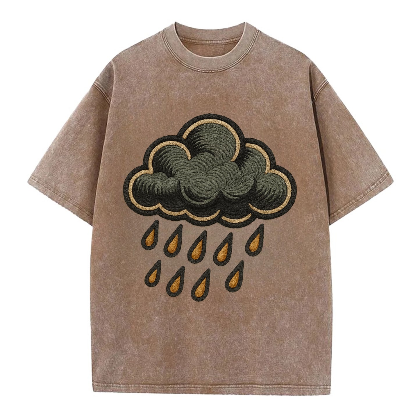 Rain Cloud  - Vintage T-shirt - Brown