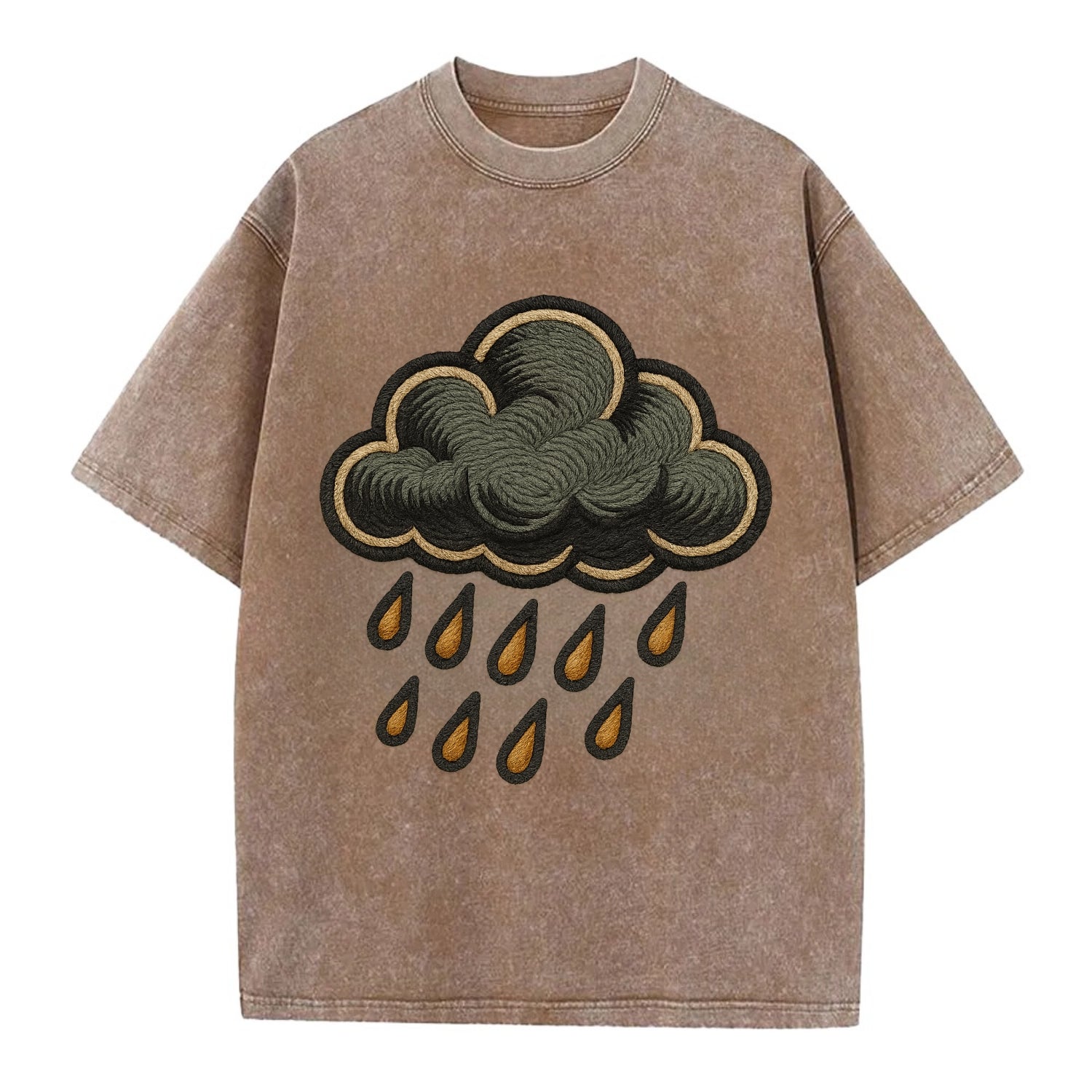 Rain Cloud  - Vintage T-shirt - Brown