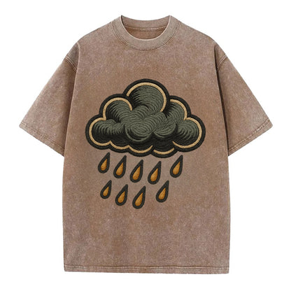 Rain Cloud  - Vintage T-shirt - Brown